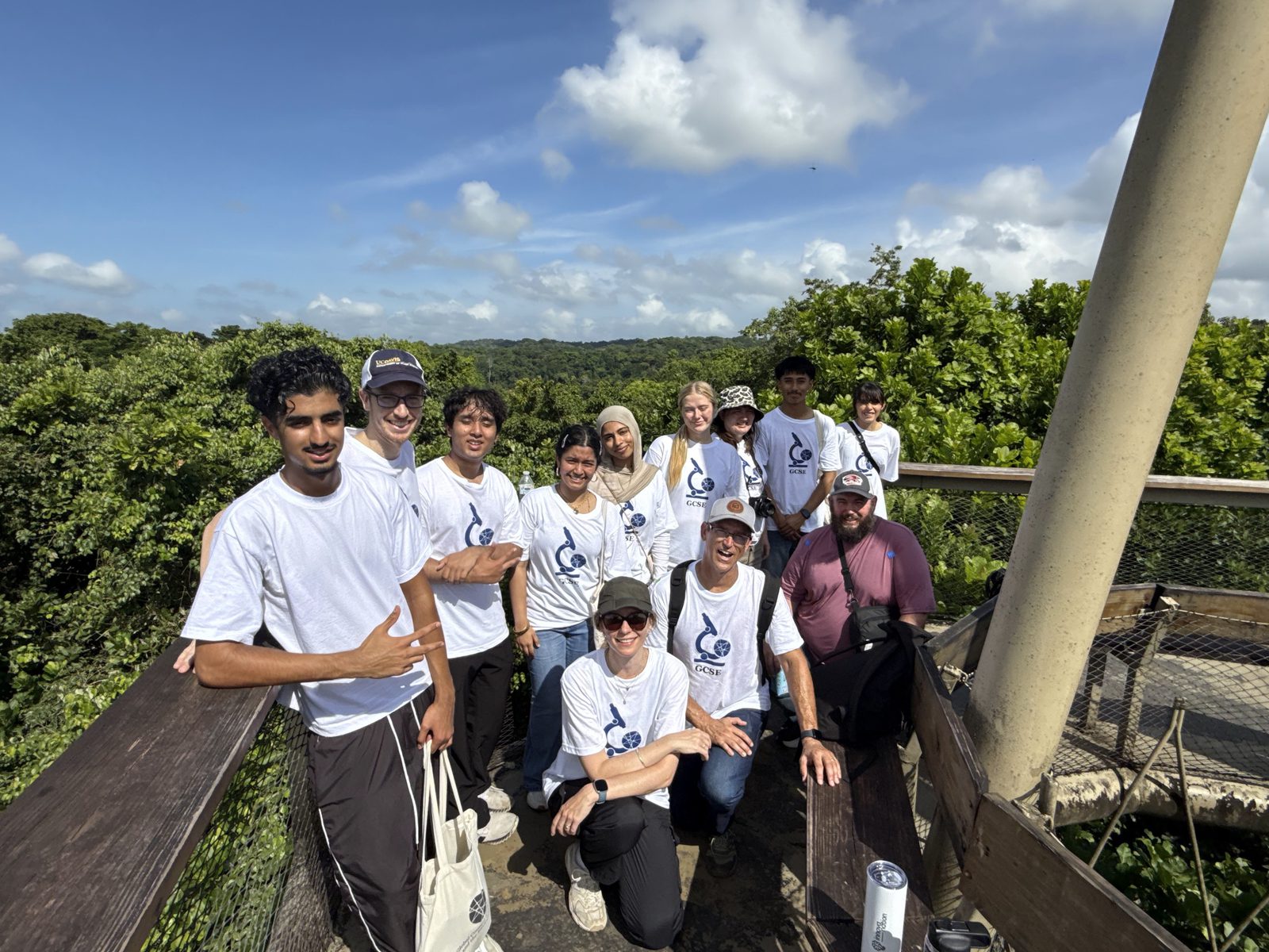 EnvironMentors students on a canopy walkway in the Gamboa rainforest